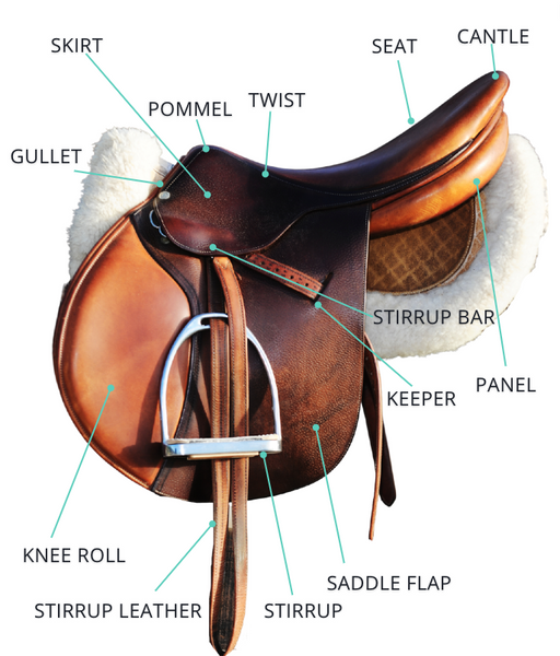 parts of a horse saddle english
