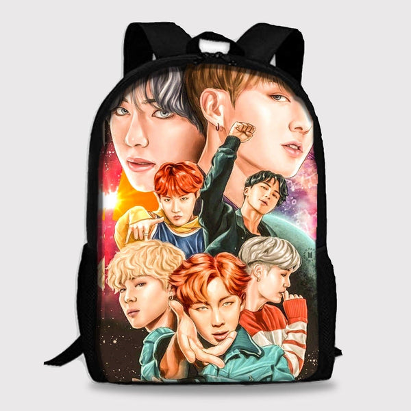 BTS V Fanart Backpack - KPOP PAKISTAN SHOP