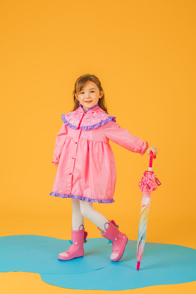 girls pink unicorn rain boots