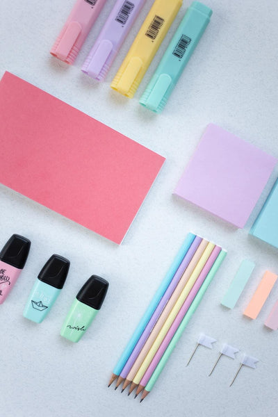 pastel colored stationery
