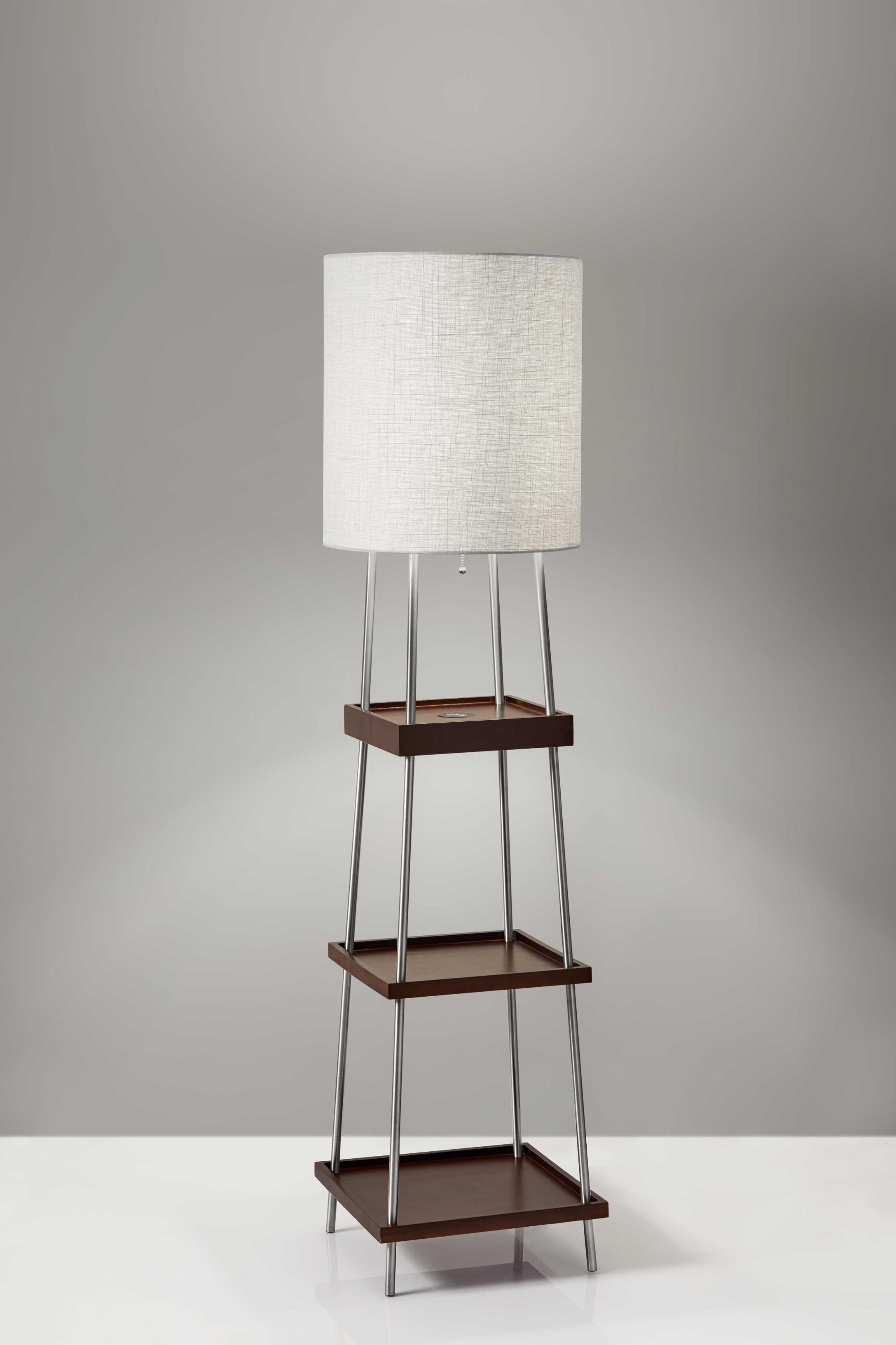 charging station shelf floor lamp