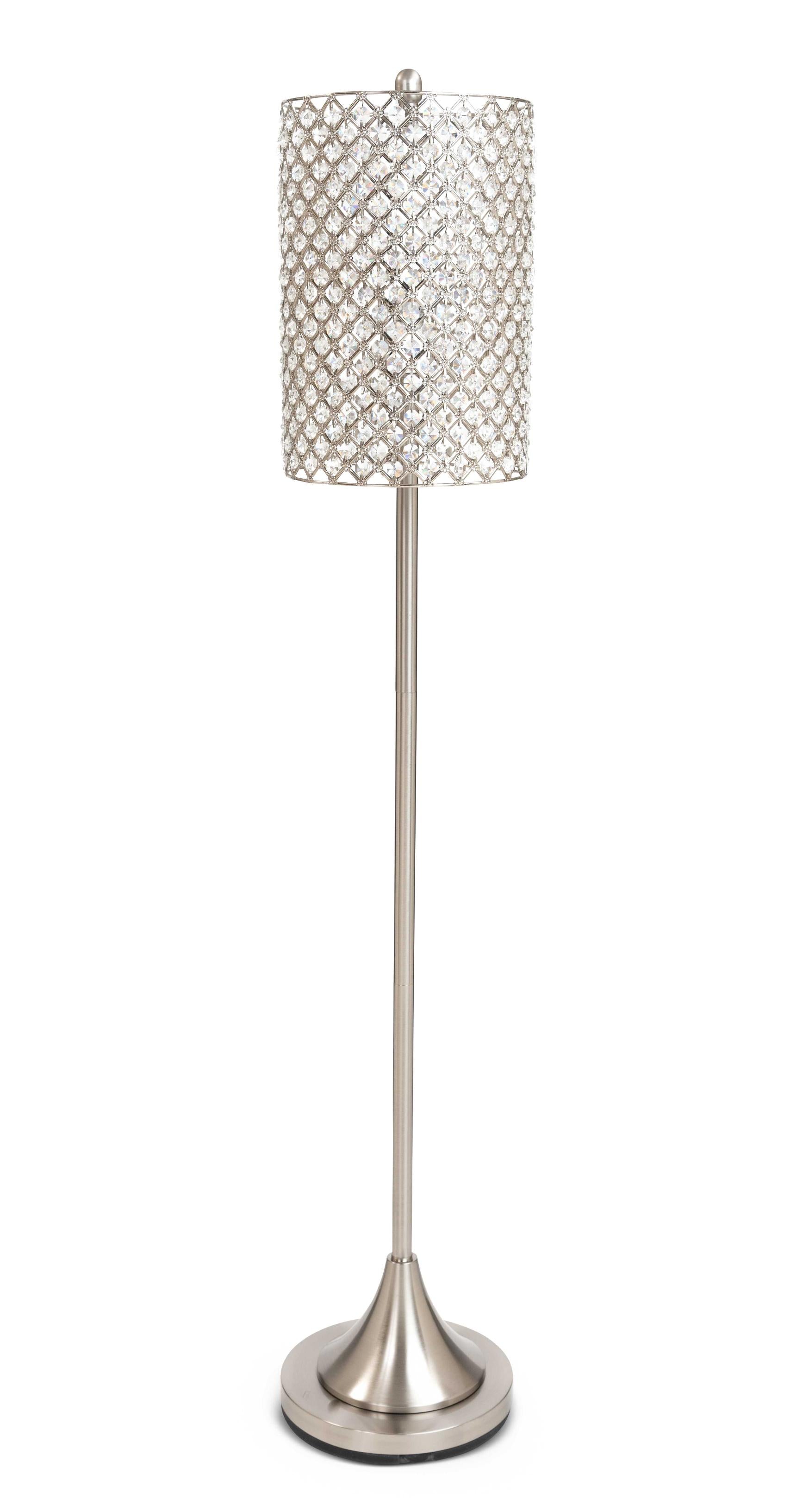 crystal bead led white floor lamp