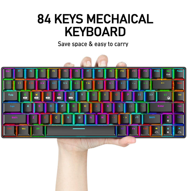 XINMENG XM84 84 Keys 3 Modes Mechanical Keyboard, Bluetooth 5.0/Wirele