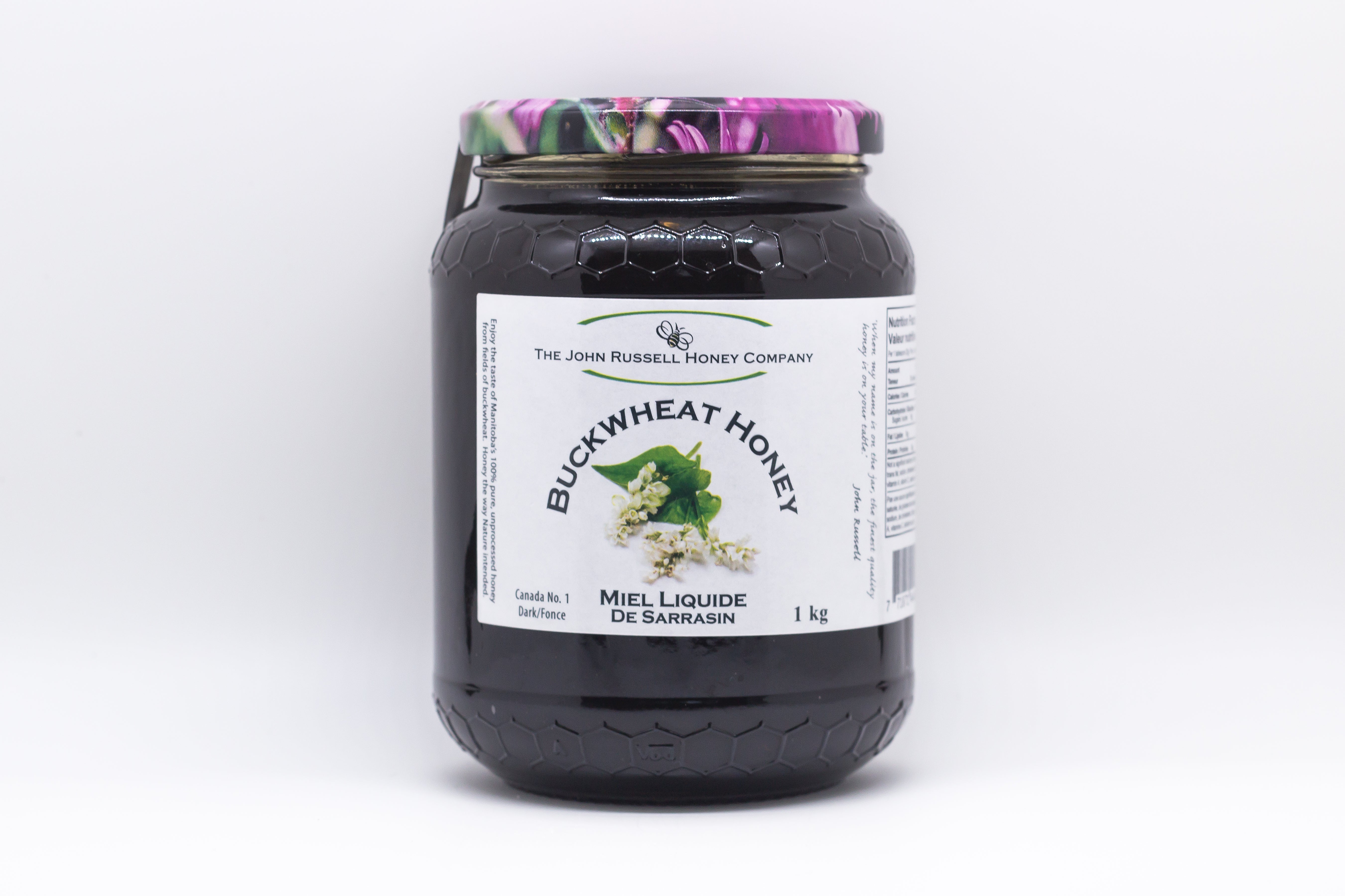 Jar of buckwheat honey.