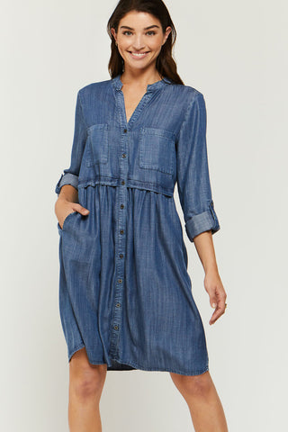 Vetinee Short Denim Dress for Women Summer Button Down Short Sleeve Tiered Babydoll  Dress Size XL Fit Size 16 Size 18 - Walmart.com