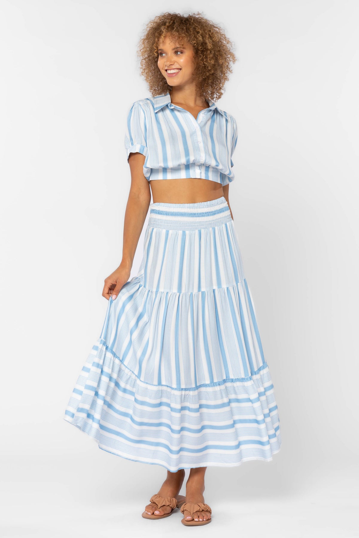 Irene Blue Stripe Skirt