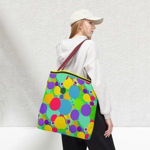 Colorful Circles Tote Bag - 18″ × / Red