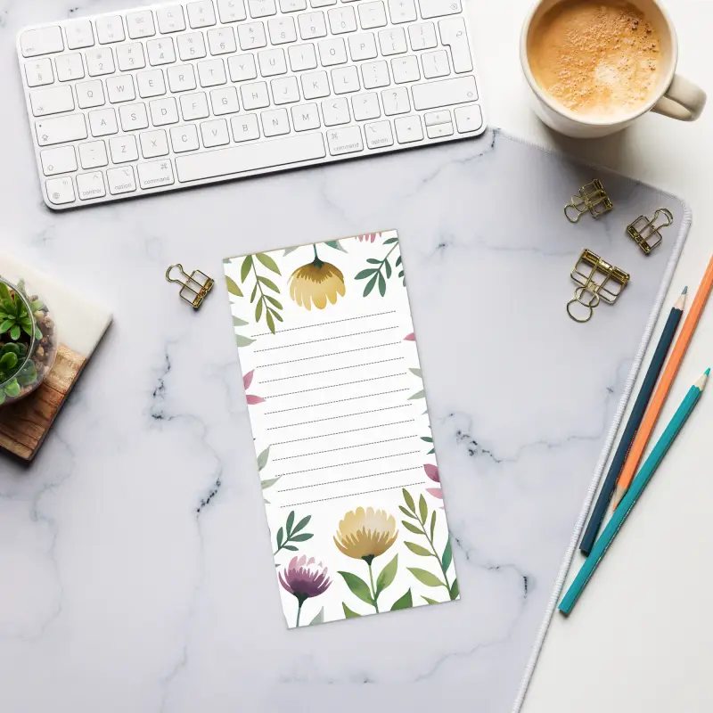 Premium Floral Border Notepad for Chic Planning