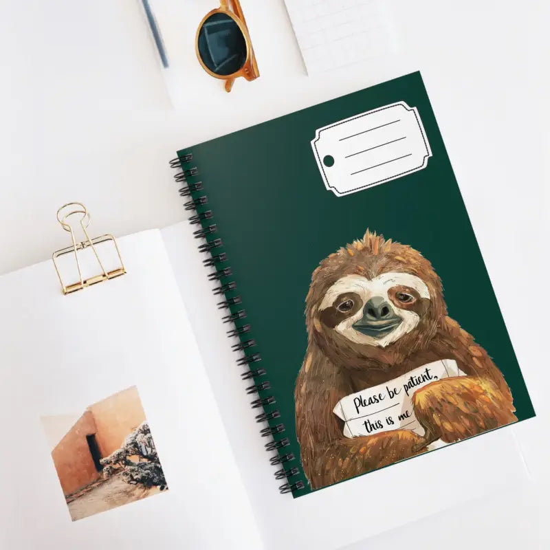 Stylish Sloth Spiral Notebook Creative Vibes