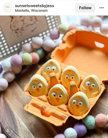 Chicken Cookies In An Orange Egg Carton
