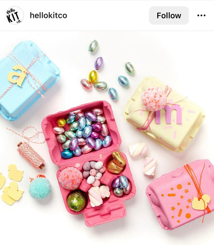 Cute Easter Candy Basket using Egg Cartons