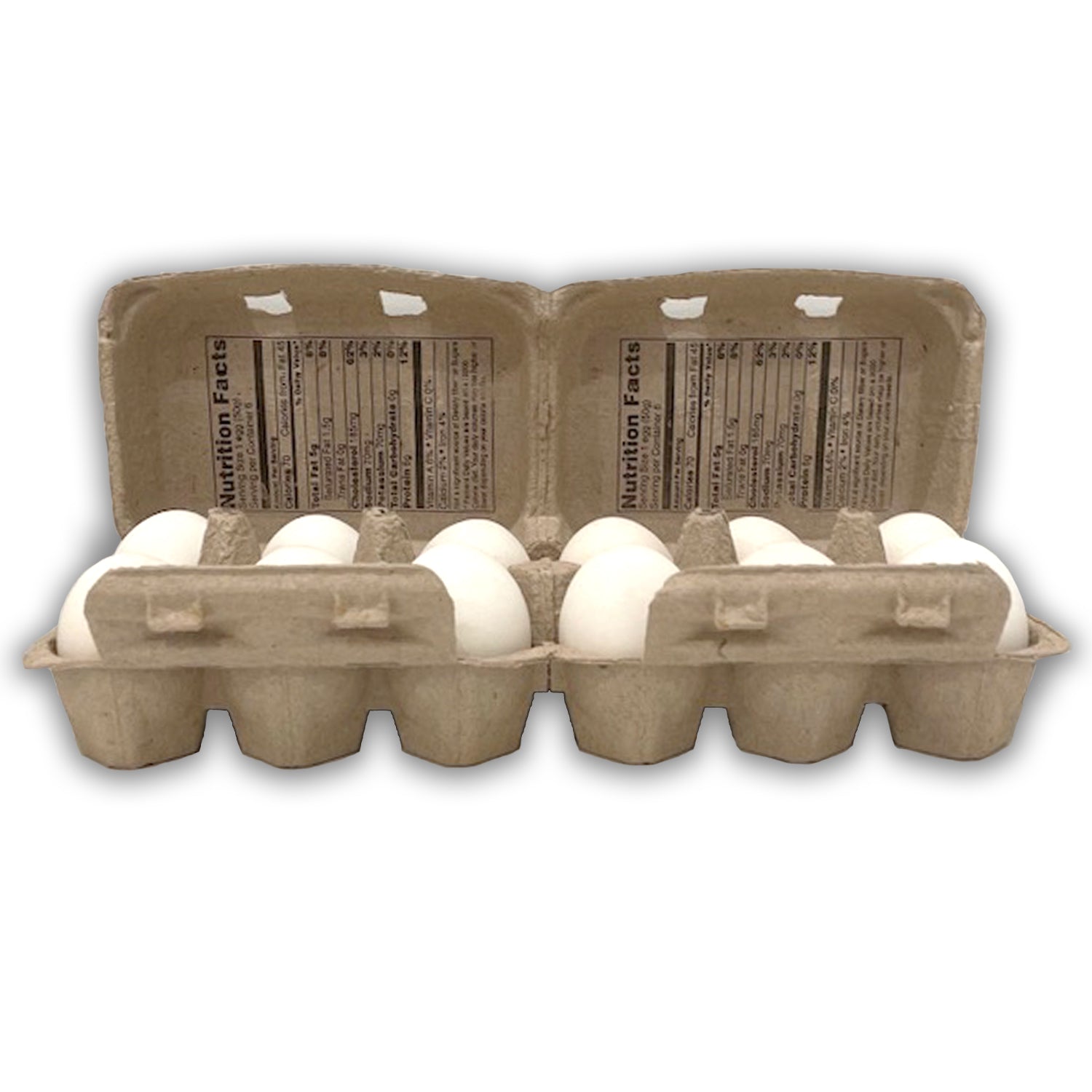 Half Dozen Egg Cartons - Henlay Blank Flat Top, Six Pack, 2 colors