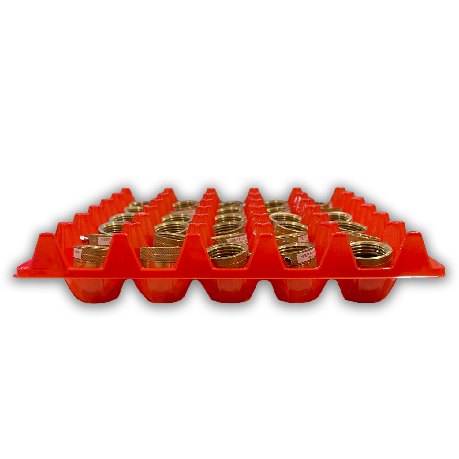 Tray of red eggs with 18 eggs png, all in tray