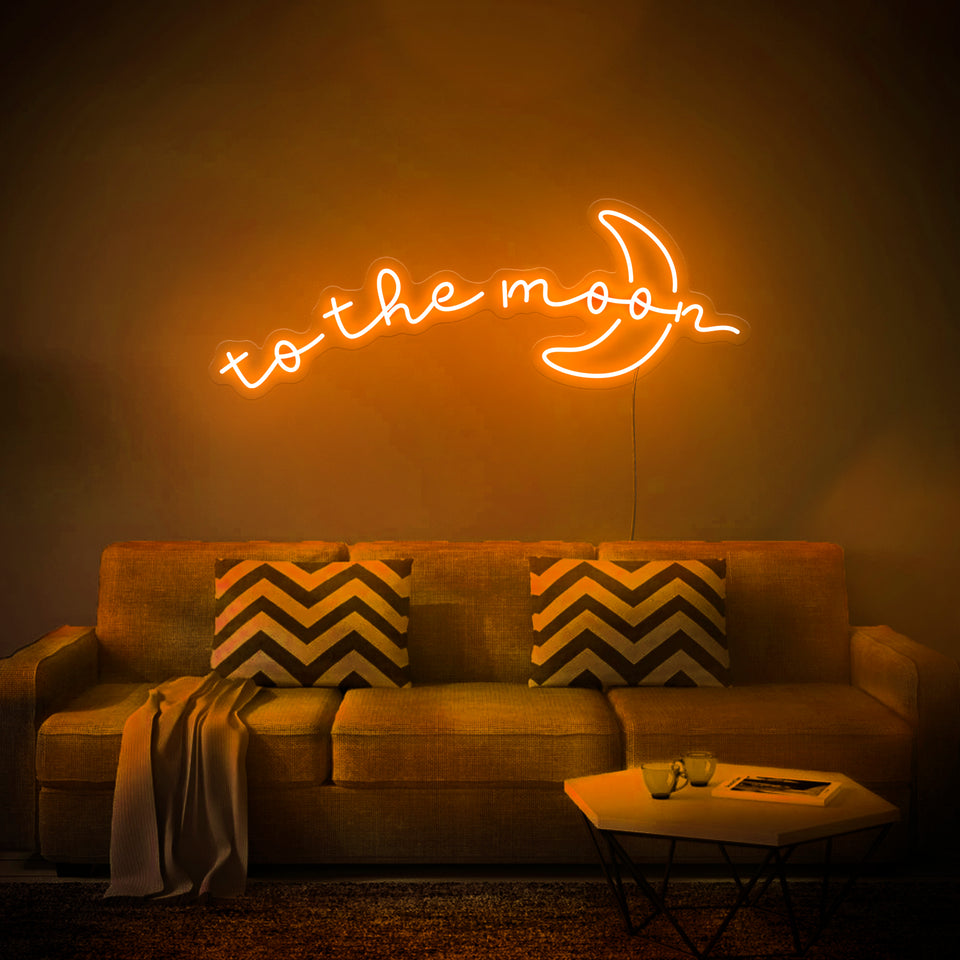 to the moon led sign