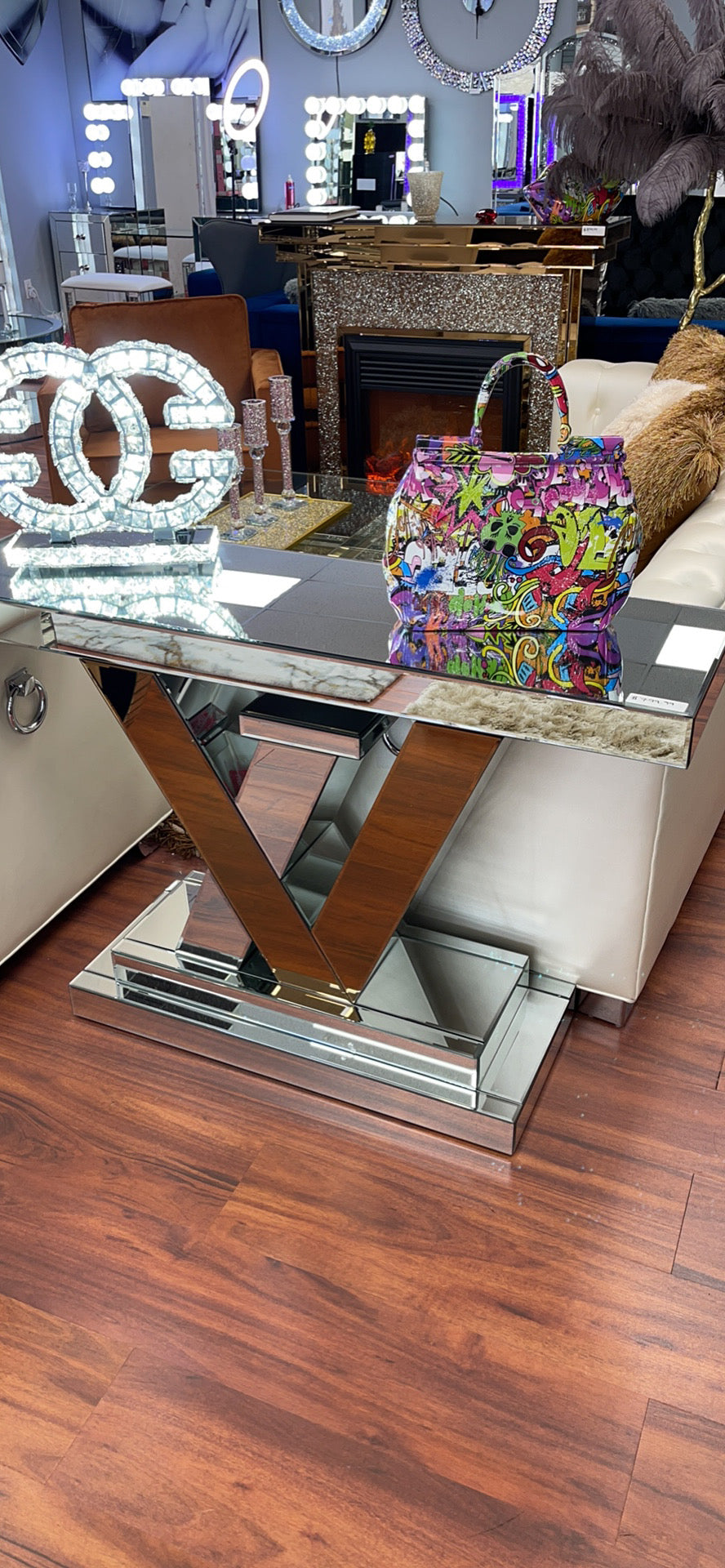 LV Rose Gold Console Table