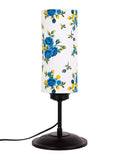 Cylindrical Multi Cotton Shade Table Lamp with Black Base