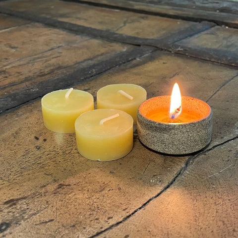 Pure beeswax tealight candles