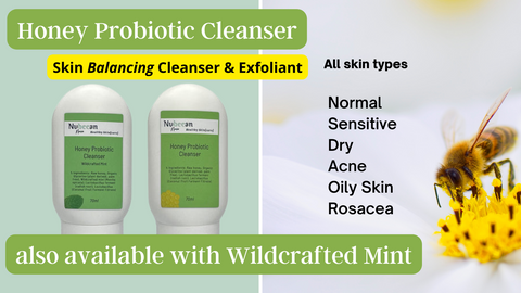 Honey Probiotic Cleanser, skin balancing cleanser and exfoliant
