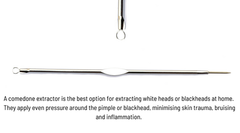 A pimple or comedone extractor is far better than fingers for popping pimples properly and safely