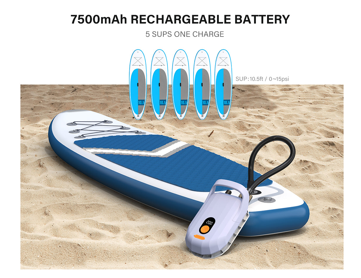 7500 mAh Rechargeable Battery (5 SUPs on one charge)