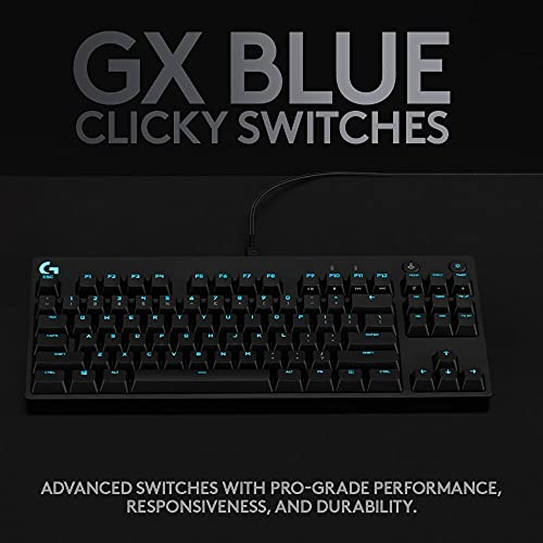 Logitech G PRO TKL Mechanical Gaming Keyboard, GX Blue Clicky Key Swit ...