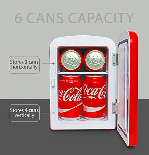 Coca Cola Polar Bear 4 Liter/6 Can Portable Red Mini Fridge for Food ...
