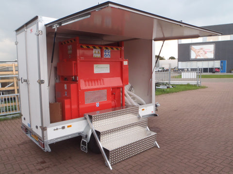 Isolatie machine ingebouws in gesloten wagen