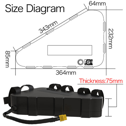 Size Chart for U004 Triangle battery