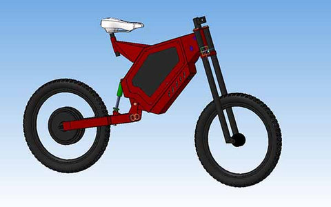 Where Battery is inside the stealth bomber bike frame