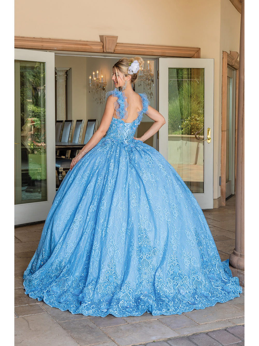 Dancing Queen Bahama Blue Quinceanera Dress Sweet Ceremonias 5928