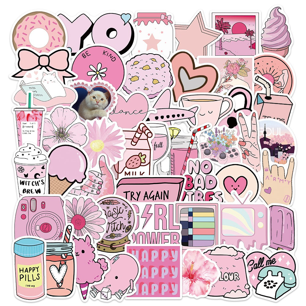 50pcs Pink INS 4 Stickers – AU Sticker World