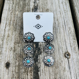 Turquoise Western Drop Earrings - M’s Trendz