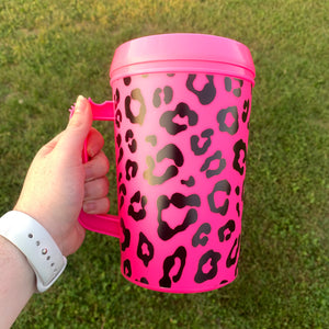 Hot Pink Leopard Mega Mug - M’s Trendz