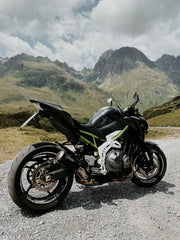 motorcycle with panorama view