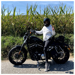 Alex on her Harley Davidson