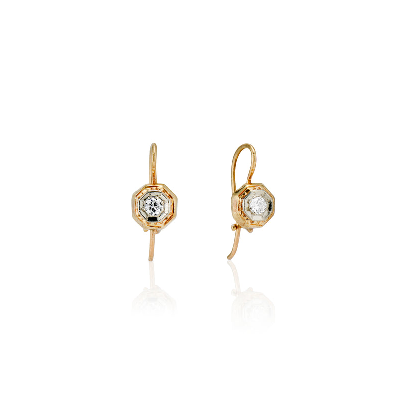 Deco Gold Diamond Earrings – Ashley Zhang Jewelry