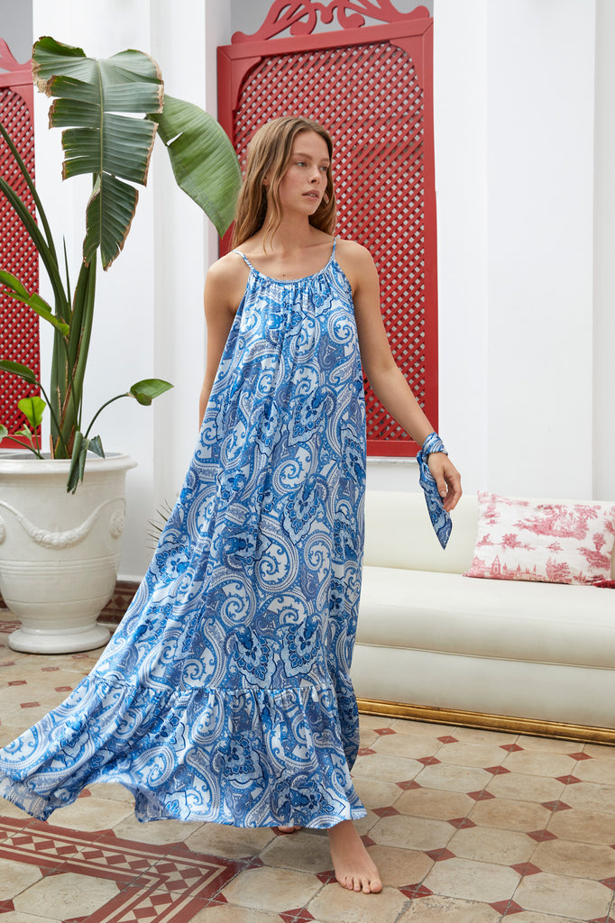 Buy Turkish Bluen Daisy Dreams Maxi Dress