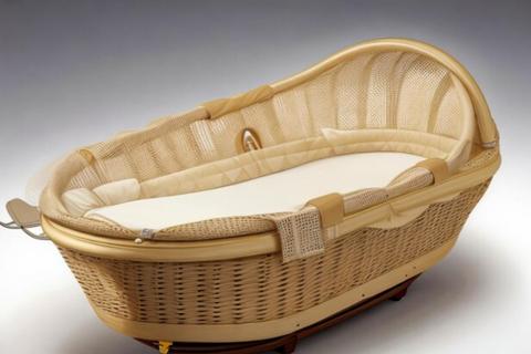 Rattan baby bassinet