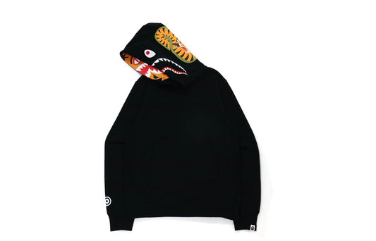 BAPE Shark X Tiger Pullover Hoodie Black for Women