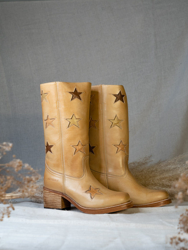 Grens plein contrast Star Boots Camel – Dandelie