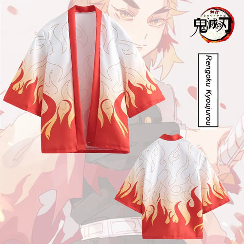 Anime Cosplay Costume Cloak Kimetsu Haori Kimono Agatsuma Zenitsu Kochou Shinobu Summer Coat Shirt Trench