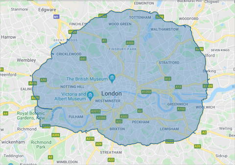 London delivery area