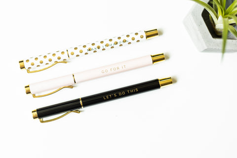 Inspirational metal pen set by Sweet Water Decor