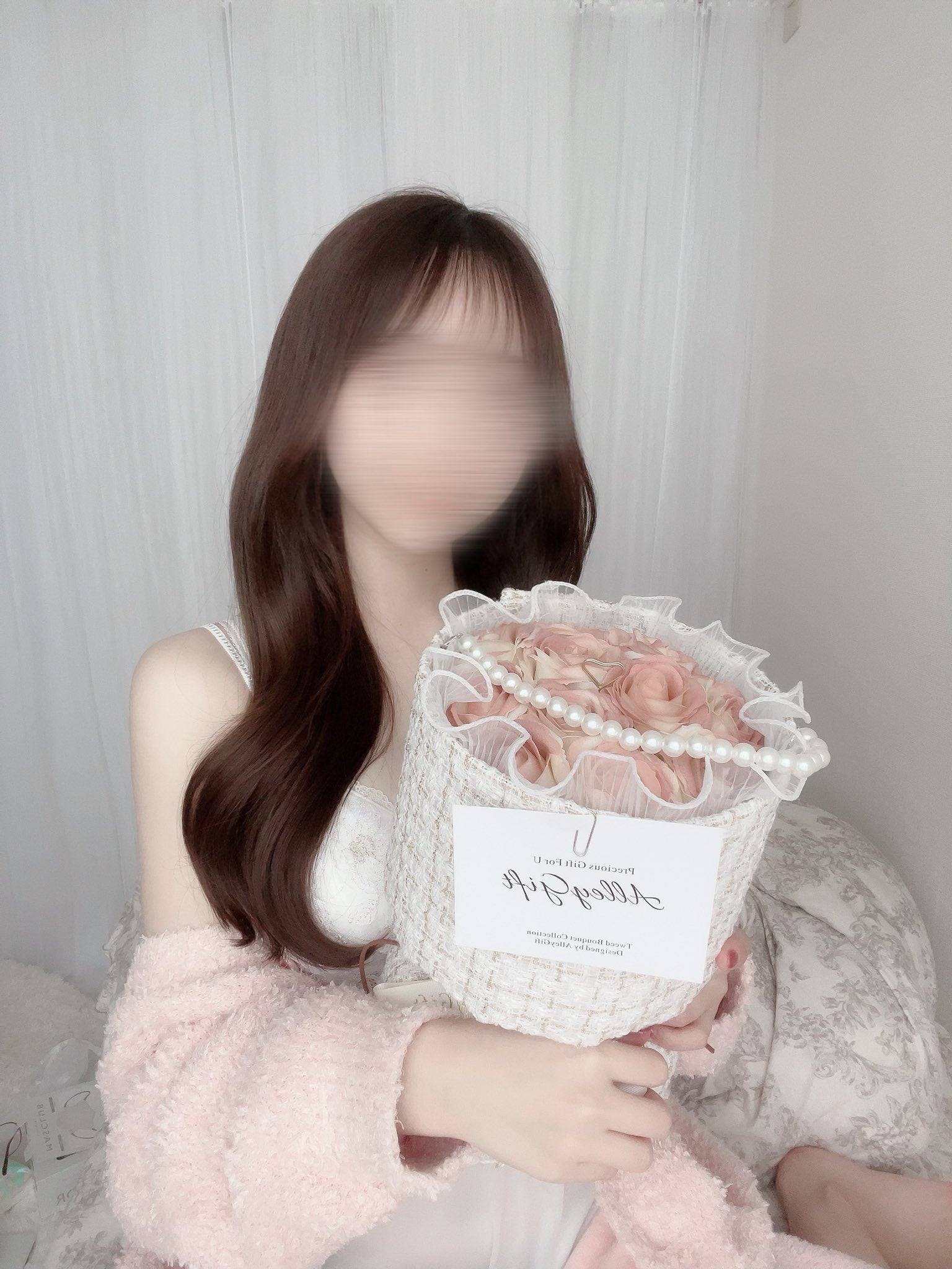 ワンホンブーケ ツイードブーケ 白 | Perle Bouquet – AlleyGift