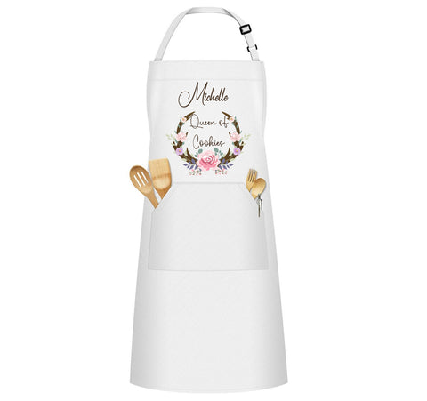 Personalized Queen of cookies name Adult Apron