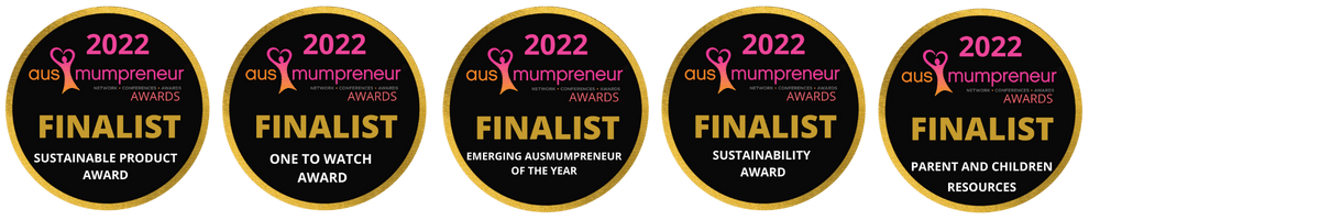 Five Ausmumpreneur Finalist Badges