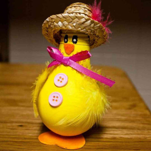 Easter chick made from a light bulb
