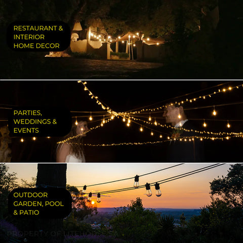 Solar LED Festoon Outdoor Bulb String Lights