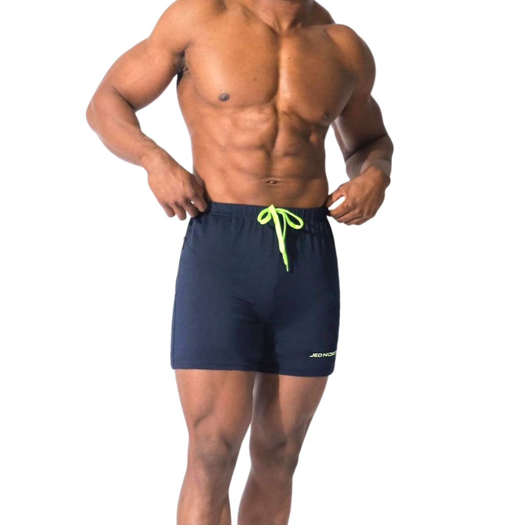 Agile Bodybuilding 4'' Shorts w Zipper Pockets - Navy Blue – Jed North