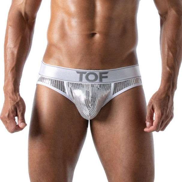 TOF Paris Metal Enhancing Thong Silver TOF131A at International Jock